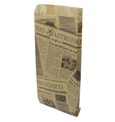 MONOUSO - Bolsa de Papel para Bocadillo Kraft Times 12+2x26cm (100 Uds)