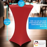 thumbnail of Stehtischhusse Gala Rot Ø 80-85 cm Elastische Premium Stretchhusse für gängige 110-120 cm hohe Bistrotische & Stehtische