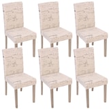 thumbnail of CHEFGASTRO 6er-Set Esszimmerstuhl klassisch und zeitlos HxBxT 90x43x56cm Sitzhöhe 45cm Küchenstuhl Textil mit Schriftzug Beine Struktur - Eiche Creme