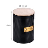 thumbnail of Relaxdays Kaffeedose, 1er Pack, Metall, Bambusdeckel, HxD: 16 x 11 cm, Kaffeebohnen Behälter, Vorratsdose, schwarz/natur