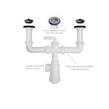 thumbnail of Sifon Doble Con Valvula Extensible 1-1/2" Con Sumideros De Ø 70 mm. Sifon Fregadero Cocina, Sifon Evacuación
