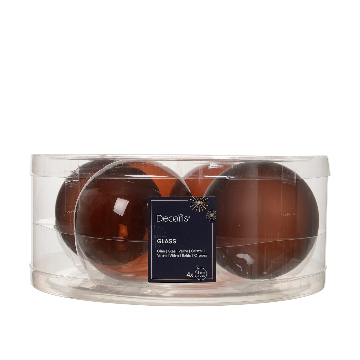 4 Weihnachtskugeln Glas 8cm matt & glänzend Christbaumkugeln Weihnachtsbaumkugeln Groß Christbaumschmuck Weihnachtsbaumschmuck Espressobraun