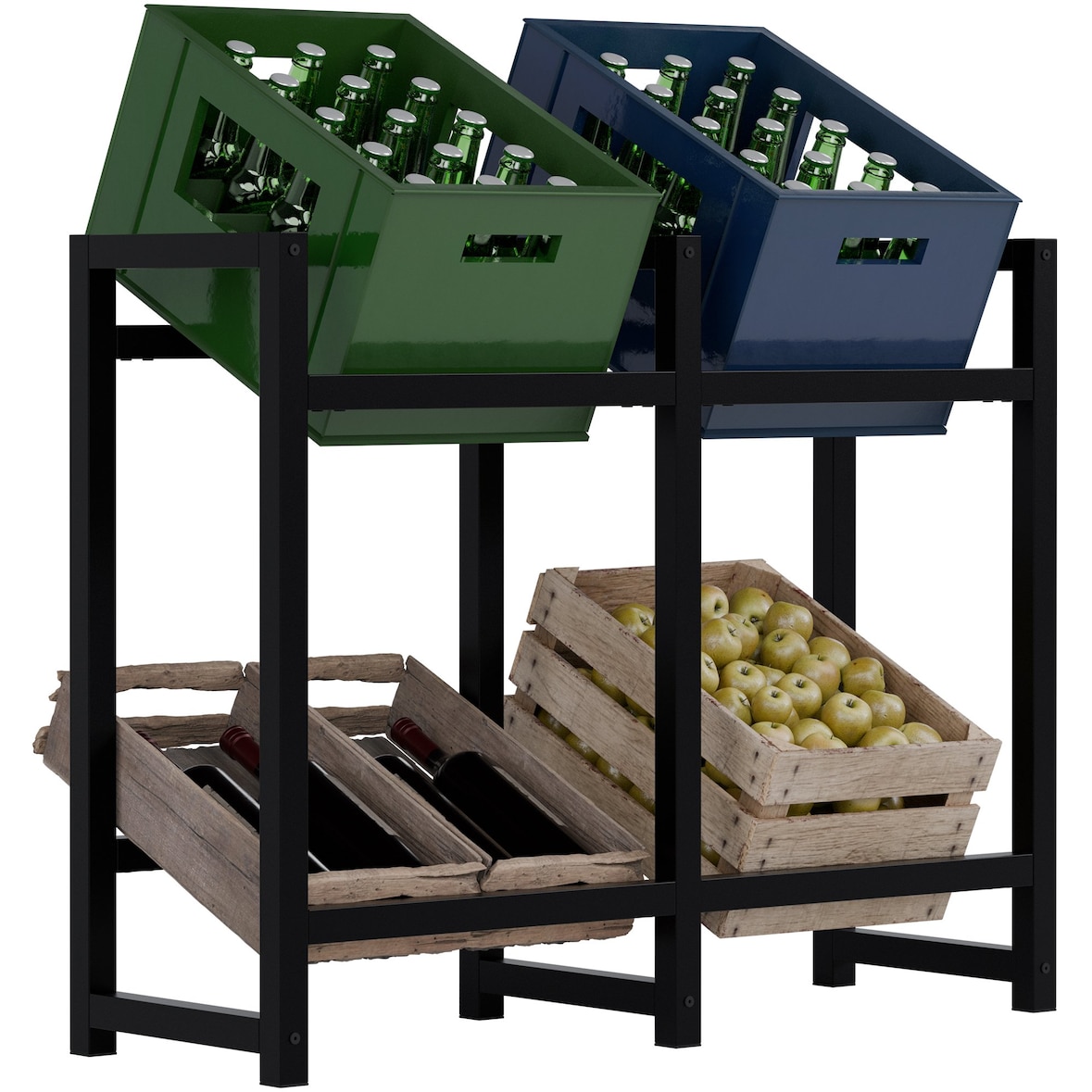 Krattenrek Stack zwart/75x91x31 cm