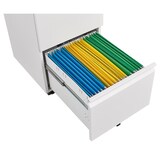 thumbnail of Rollcontainer Metall Weiß 68x39x45 cm mit 2 Schubladen abschließbar unter Schreibtisch für Legal und Letter Hängeregister stabil pflegeleicht