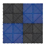 thumbnail of Geventileerde Kliktegels 6m x 6m voor Garage en Werkplaatsen, Antislip - 120 Zwart en 120 Blauw
