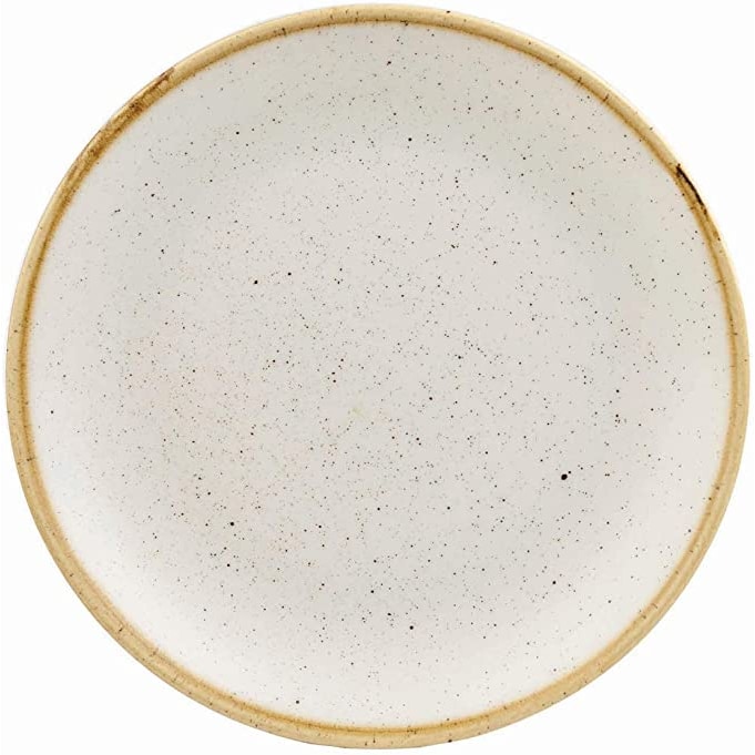Churchill Set 12 Piatti Piani Stonecast Barl White, Bianco, 22cm