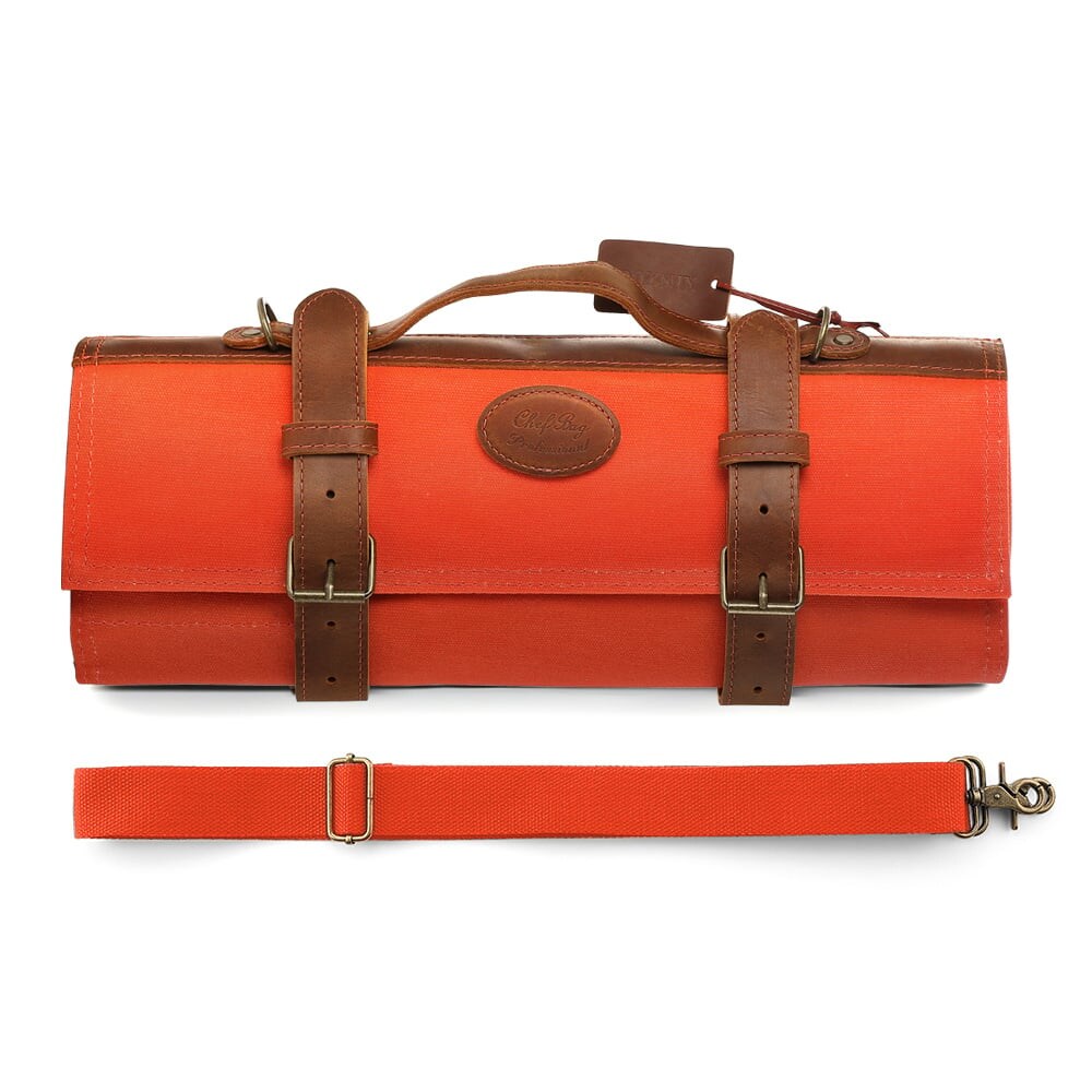 XinZuo - Messentas van canvas/leer - 43x15x15 cm - 900 gram - Oranje