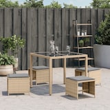 thumbnail of vidaXL Gartenhocker Kissen 4Stk. Beigemischung 41x41x36 cm Poly Rattan