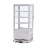 thumbnail of Maxima - Gekoelde vitrine 78L wit met glas aan 4 zijden, LED en temperatuurregelaar 0-12°C, slot, geventileerde koeling, 42.8x38.6x96 cm