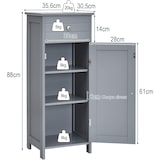 thumbnail of COSTWAY Armario de baño estrecho, armario de baño independiente con cajón y estantes ajustables, 35 x 30 x 88 cm (gris)