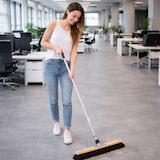 thumbnail of Hochwertiger Saalbesen 40cm Breit schwarze weiche Kunsthaar Borsten mit Teleskopstiel verstellbar ausziehbar Besen mit Stiel für Innen