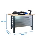 thumbnail of SimonRack Banco de Trabajo Taller, Capacidad Carga 600 kg, 865x1500x750 mm, Madera MDF, 5 Cajones, Antracita/Mdf - BT-6