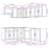 thumbnail of vidaXL 11-tlg. Küchenschrank-Set Porto Grau Sonoma Holzwerkstoff