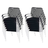 thumbnail of Set van 12 bezoekersstoelen Tulsa, stapelbare conferentiestoel, stof/textiel ~ zitting zwart, rugleuning zwart