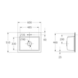 thumbnail of Villeroy&Boch Rechteckiges Spülbecken, Keramikspüle Subway Style 60 S Graphite schwarz/grau 60x51cm, Unterschrankbreite 60cm