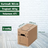 thumbnail of 10 x Bücherkarton Profi 40 kg Traglast stabiler Umzugskarton Bücherkiste Umzug 2-wellige Movebox BB-Verpackungen