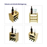 thumbnail of PROREGAL Weinregal PINOTWINE C | HxBxT 36x34,4x26,5cm | 6 Flaschen | Massives Kiefernholz | Natur unbehandelt | Flaschenregal Weinständer Holzregal