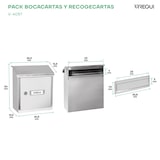 thumbnail of ARREGUI V4037 Pack Bocacartas + Buzón Recogecartas de Acero Inoxidable Para Puertas o Verjas, Buzón Exterior, Bocacartas de Boca 23x3 cm, Inox