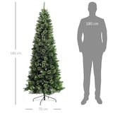 thumbnail of HOMCOM árbol de Navidad artificial de 180 cm árbol navideño con 618 ramas agujas de pino apertura automática y base plegable de acero Ø70x180 cm verde