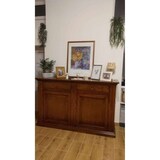 thumbnail of shopinnovativo -Credenza 2 ante 2 cassetti arte povera in legno massello e mdf con rifinitura noce Bassano 177x48x110 H