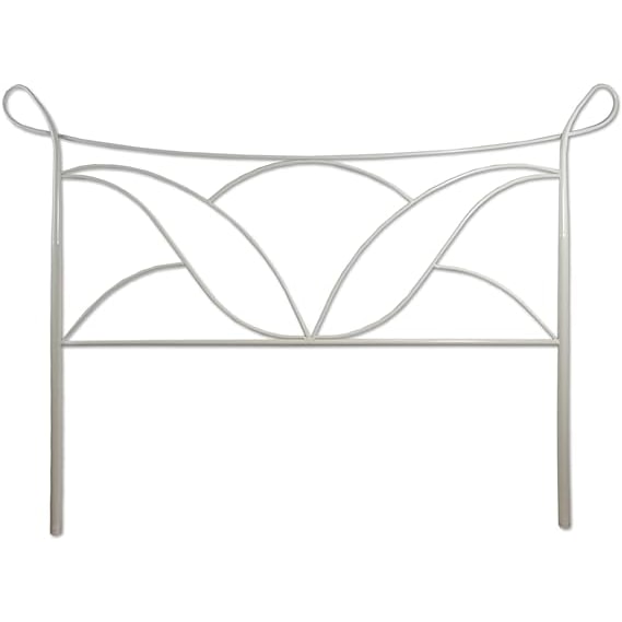 Cabecero de forja Salvatore, color Blanco Cabezal para cama de 135 cm