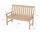 thumbnail of Banco de jardín COSTWAY, resistente a la intemperie, banco para todo tipo de clima fabricado en HDPE, banco de parque para 2-3 personas.