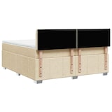 thumbnail of vidaXL Boxspringbett mit Matratze Creme 200x200 cm Stoff
