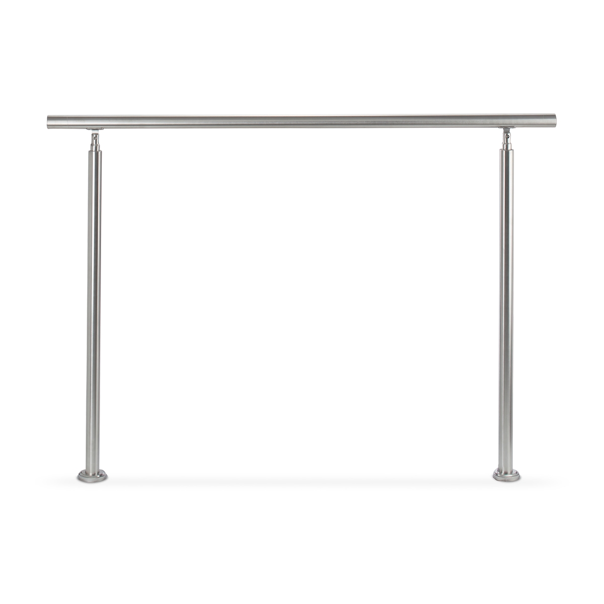Relaxdays Treppengeländer Edelstahl Set, für Innen und Außen, Handlauf, 1,5 m lang, 2 Pfosten, ohne Querstreben, silber