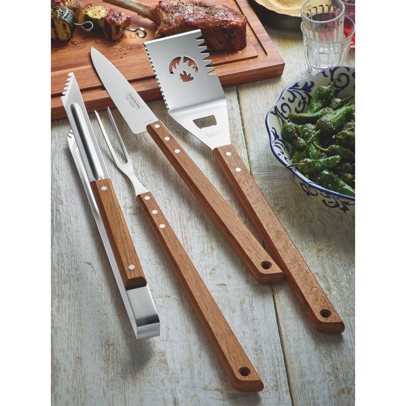 Churrasco barbecue tang hout/RVS | 370(l)mm