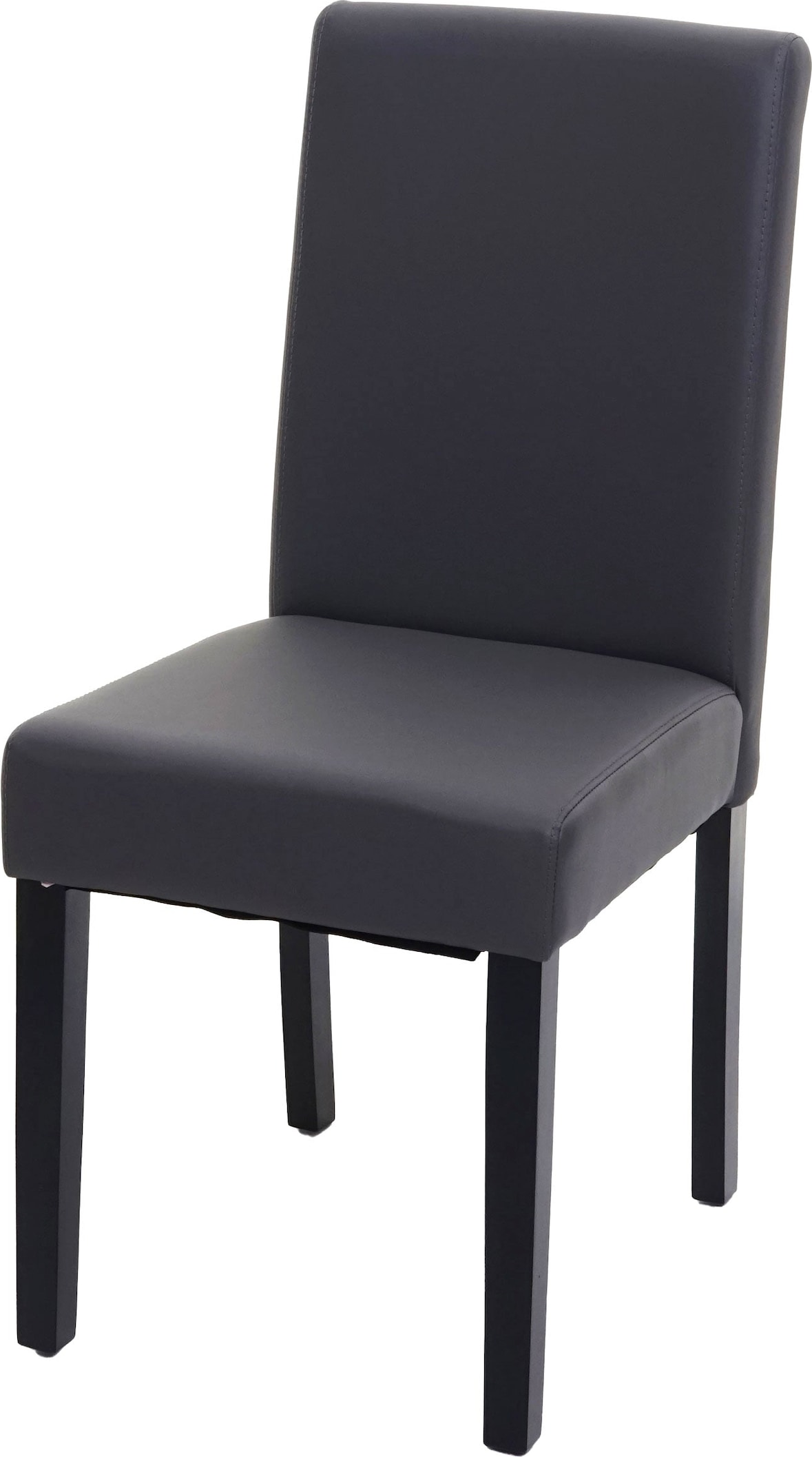 Décoshop26 - Esszimmer-/Küchenstuhl aus mattgrauem Kunststoff mit dunklen Holzbeinen 04_0002315