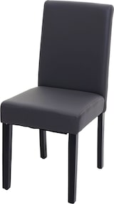thumbnail of Décoshop26 - Esszimmer-/Küchenstuhl aus mattgrauem Kunststoff mit dunklen Holzbeinen 04_0002315