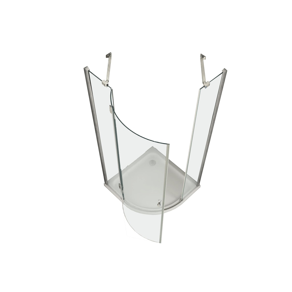 Box Doccia Semicircolare H195cm Anta Battente Cristallo 8mm - 80x80