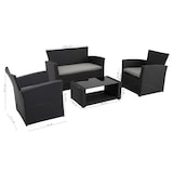 thumbnail of METRO PROFESSIONAL Salotto da esterno Brantford 4 pezzi, polyrattan/poliestere, 2 poltrone singole, 1 divano a 2 posti, 1 tavolino, nero