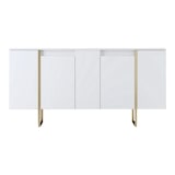 thumbnail of Dmora Credenza Dgarzitt, Buffet da soggiorno, Madia da salotto, Dispensa da cucina, 160x35h80 cm, Bianco e Oro