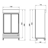 thumbnail of GastroHero Getränkekühlschrank ECO 1000 mit Klapptüren, schwarz, LED-Innenbeleuchtung, Leuchtaufsatz, abschließbar & energieeffizient