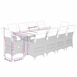 thumbnail of vidaXL 11-tlg. Garten-Bistro-Set mit Kissen Grau Poly Rattan