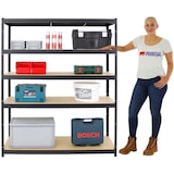 thumbnail of PROREGAL Mega Deal | 3x Schwerlastregal Giant Elephant | HxBxT 180x150x60 cm | Fachlast 200kg | Schwarz | Stecksystem Lagerregal Regalsystem 3 Stk.