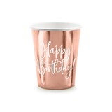 thumbnail of Roségold Einweggeschirr für 12 Personen Happy Birthday Teller, Becher, Servietten Party Deko Set