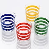 thumbnail of Benetton - Set mit 4 Wassergläsern, 0,345 l, mehrfarbig gestreiftes Glas