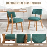 thumbnail of Merax 2er Set Esszimmerstühle Dunkelgrün, gepolsterte Leinen Stühle mit Massivholzbeinen, Mid-Century Küchenstuhl für Esszimmer & Büro