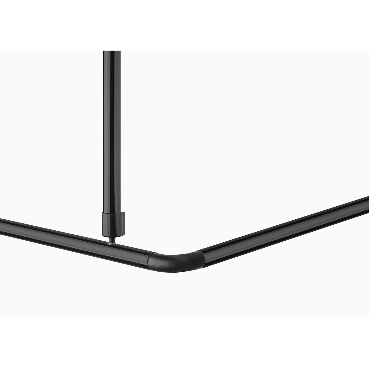 Winkelstange 150x150 cm Überlänge barrierefrei Schwarz 2x Deckenhalterungen Badewanne