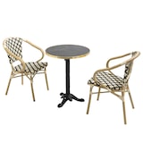 thumbnail of Set Terrassentisch Marmor schwarz und 2 Stühle schwarz - Oviala