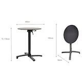 thumbnail of METRO PROFESSIONAL Gastro klaptafel in hoogte verstelbaar Massini, aluminium, HPL tafelblad, Ø 60 x 75 - 110 cm, zwart