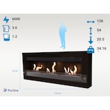 thumbnail of PURLINE Schwarzer Panorama-Bio-Wandkamin mit dreifacher Flamme MELIBEA B