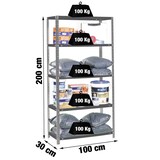 thumbnail of PROREGAL Schraubregal PANDA TALL | HxBxT 200x100x30cm | 5 Fachböden | Fachlast 100kg | Anthrazit