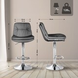 thumbnail of CHEFGASTRO Barhocker JAVA Kunstleder Chrom HxBxT 92x46x54cm Kunstleder Grau Barstuhl