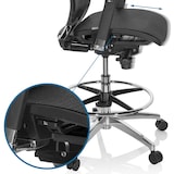 thumbnail of Luxe verhoogde bureaustoel TOP WORK 78 Stof / netstof, zwart / blauw hjh OFFICE