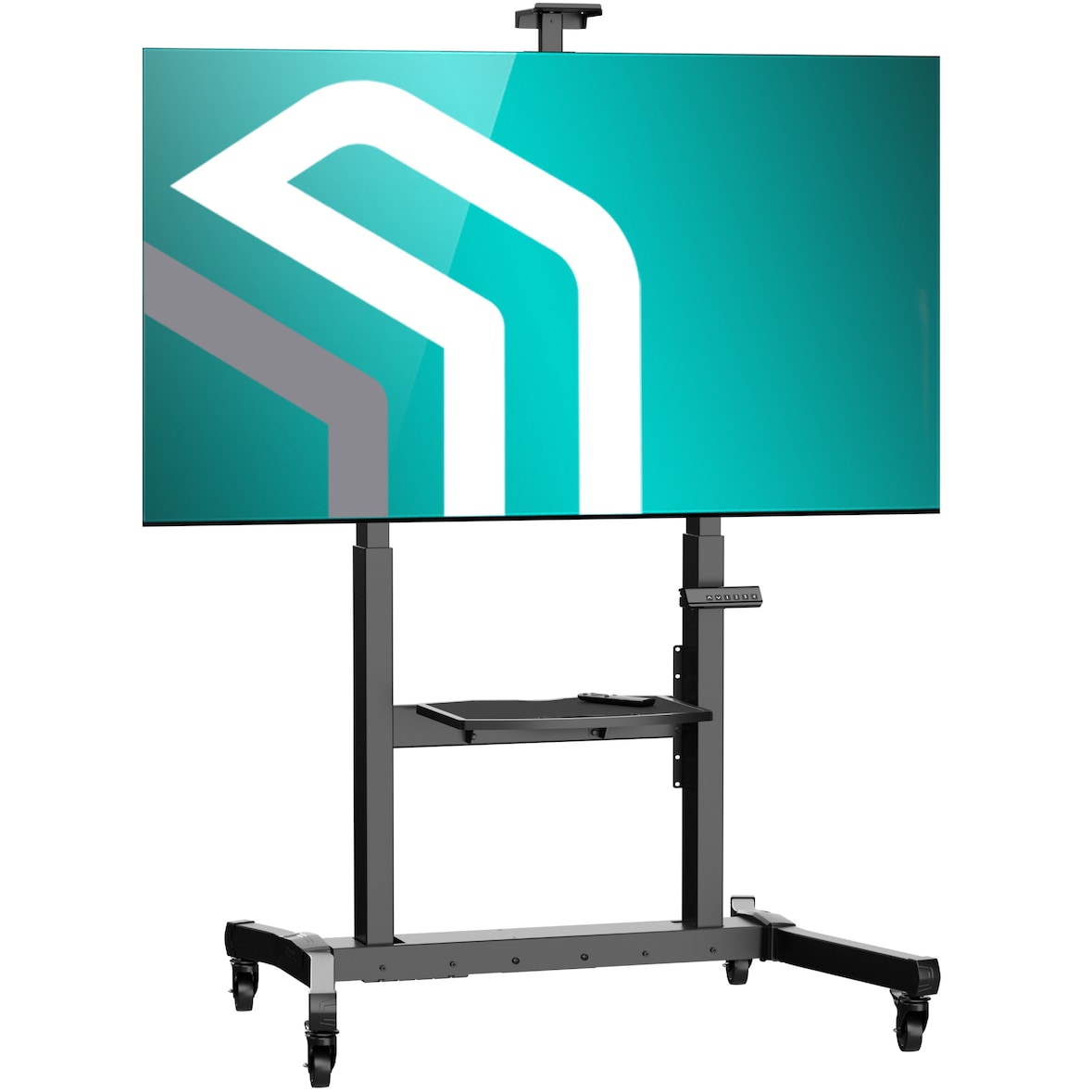 ONKRON TV Ständer mit Motor, TV Standfuss, TV Wagen, 50-100 Zoll, bis 120 kg, VESA 200х200-1000х600 mm, Schwarz