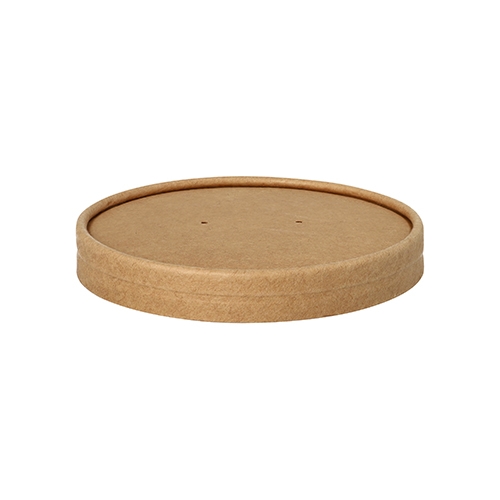 Papstar 500 Deckel für Suppenbecher, Pappe rund Ø 11,5 cm · 1,6 cm braun