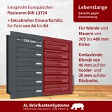 thumbnail of AL Briefkastensysteme 12 Fächer Premium Durchwurf Briefkasten A4 in RAL 7016 Anthrazit Grau, Post A4, robust, wetterfest, Artikelnummer 132P12DV2P7016